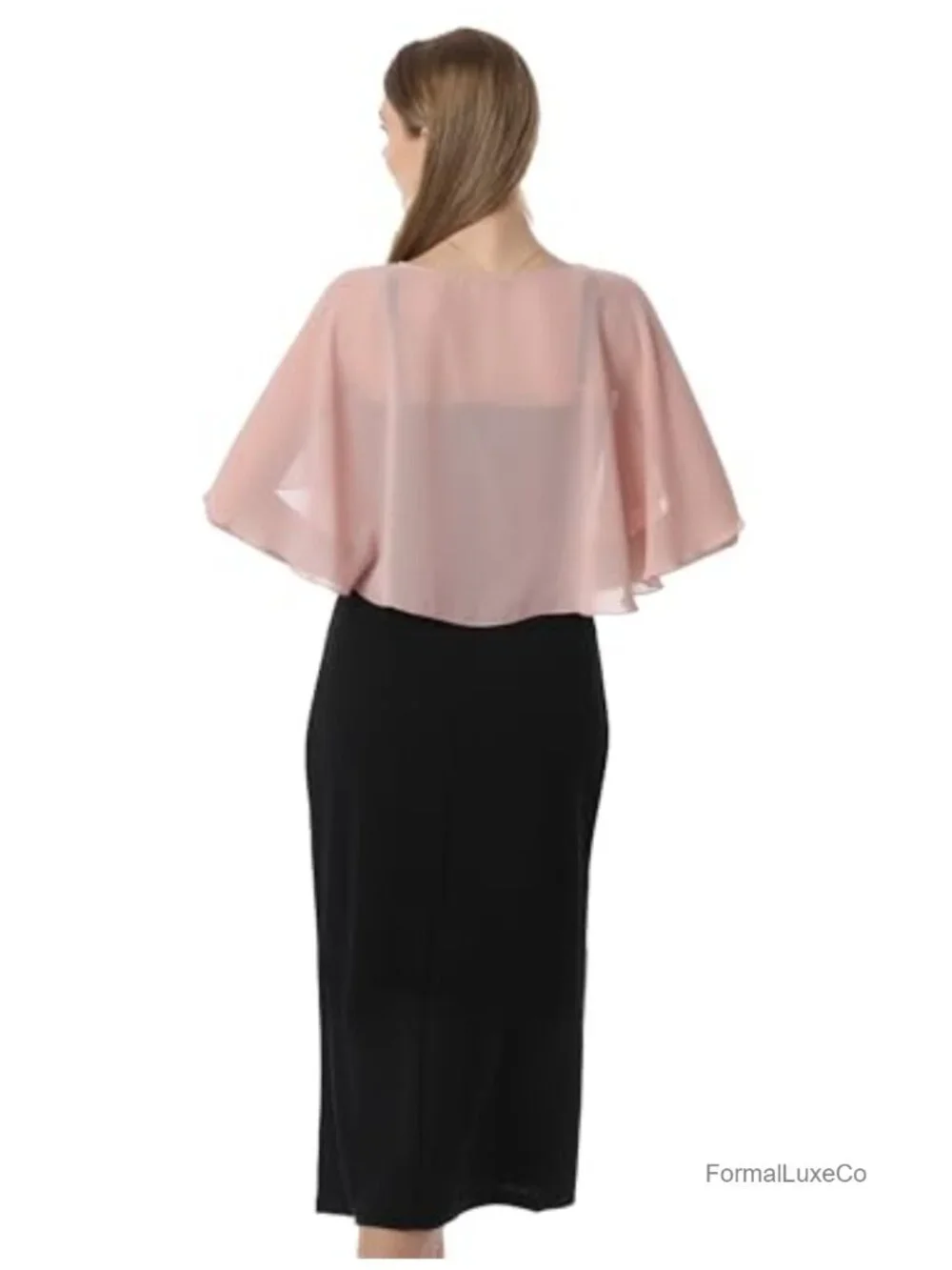 Chiffon Capelet Soft Shawls Wraps for Evening Dress Wedding Cape 1920s